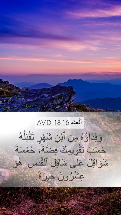 اَلْعَدَد 18:16 AVD Mobile Phone Wallpaper - وَفِدَاؤُهُ مِنِ ٱبْنِ - Mobile Bible Verse Wallpaper