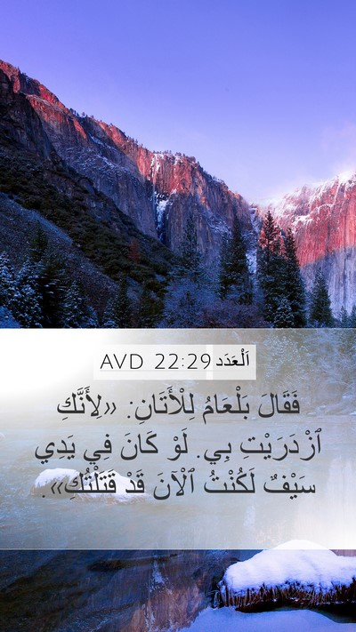 اَلْعَدَد 22:29 AVD Mobile Phone Wallpaper - فَقَالَ بَلْعَامُ - Mobile Bible Verse Wallpaper