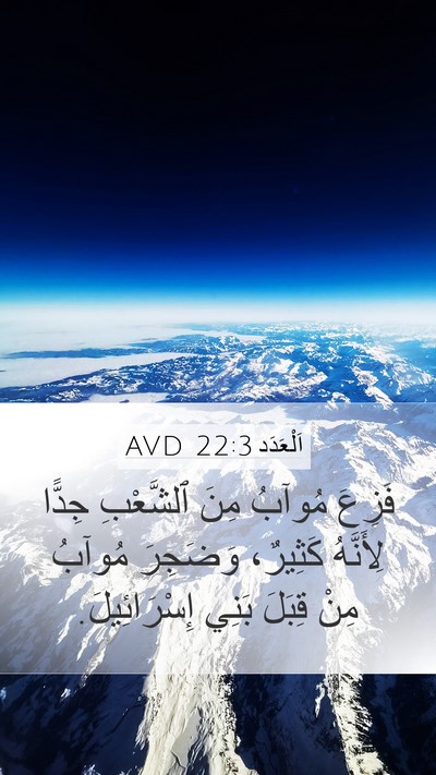 اَلْعَدَد 22:3 AVD Mobile Phone Wallpaper - فَزِعَ مُوآبُ مِنَ - Mobile Bible Verse Wallpaper