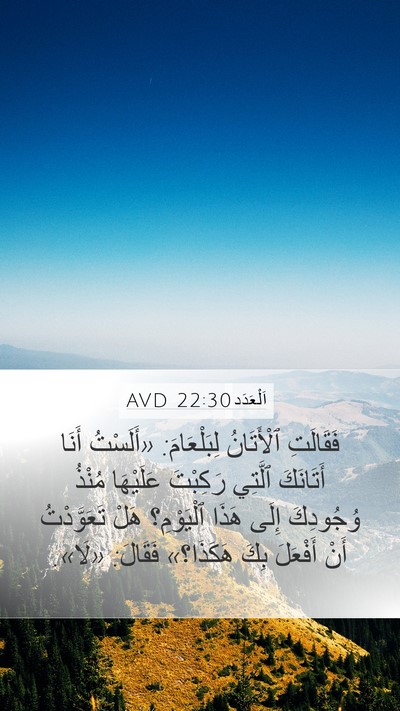 اَلْعَدَد 22:30 AVD Mobile Phone Wallpaper - فَقَالَتِ ٱلْأَتَانُ - Mobile Bible Verse Wallpaper