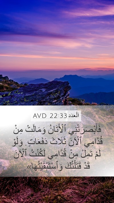 اَلْعَدَد 22:33 AVD Mobile Phone Wallpaper - فَأَبْصَرَتْنِي - Mobile Bible Verse Wallpaper