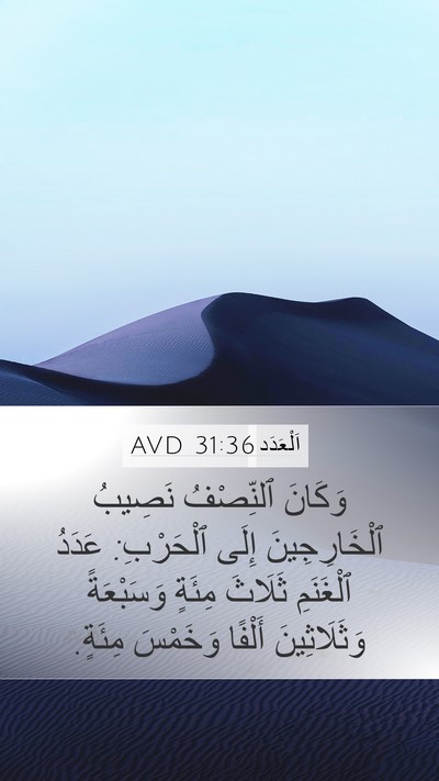 اَلْعَدَد 31:36 AVD Mobile Phone Wallpaper - وَكَانَ ٱلنِّصْفُ نَصِيبُ - Mobile Bible Verse Wallpaper