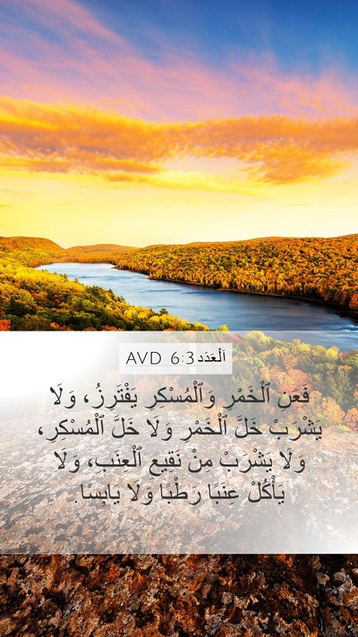 اَلْعَدَد 6:3 AVD Mobile Phone Wallpaper - فَعَنِ ٱلْخَمْرِ - Mobile Bible Verse Wallpaper