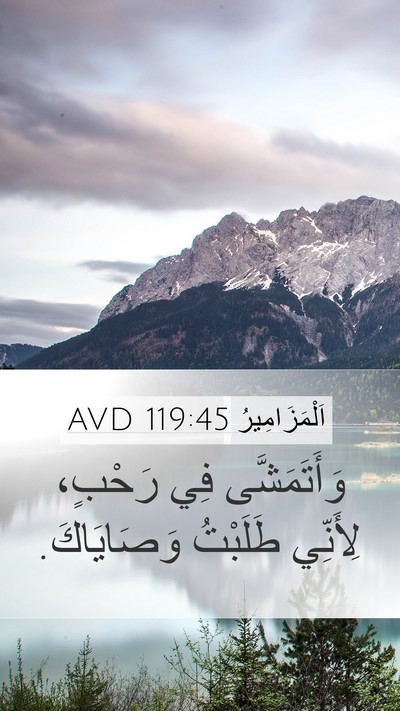 اَلْمَزَامِيرُ 119:45 AVD Mobile Phone Wallpaper - وَأَتَمَشَّى فِي رَحْبٍ، - Mobile Bible Verse Wallpaper