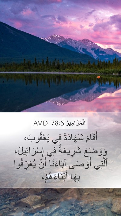اَلْمَزَامِيرُ 78:5 AVD Mobile Phone Wallpaper - أَقَامَ شَهَادَةً فِي - Mobile Bible Verse Wallpaper