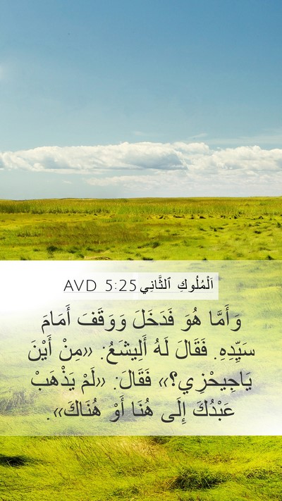 اَلْمُلُوكِ ٱلثَّانِي 5:25 AVD Bible Verse Image