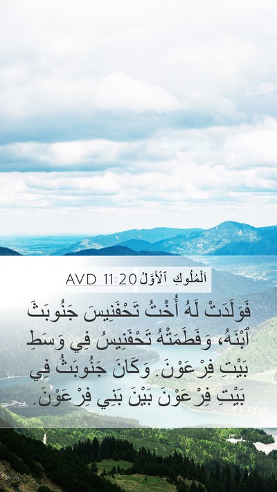 اَلْمُلُوكِ ٱلْأَوَّلُ 11:20 AVD Mobile Phone Wallpaper - فَوَلَدَتْ لَهُ أُخْتُ - Mobile Bible Verse Wallpaper