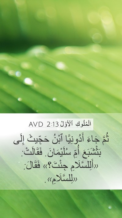 اَلْمُلُوكِ ٱلْأَوَّلُ 2:13 AVD Mobile Phone Wallpaper - ثُمَّ جَاءَ أَدُونِيَّا - Mobile Bible Verse Wallpaper