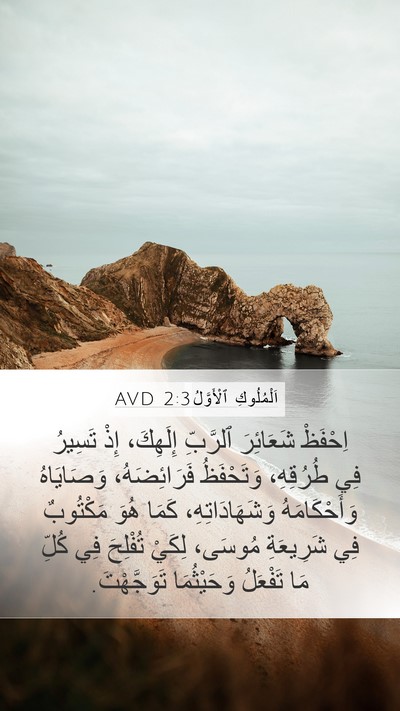 اَلْمُلُوكِ ٱلْأَوَّلُ 2:3 AVD Mobile Phone Wallpaper - اِحْفَظْ شَعَائِرَ - Mobile Bible Verse Wallpaper
