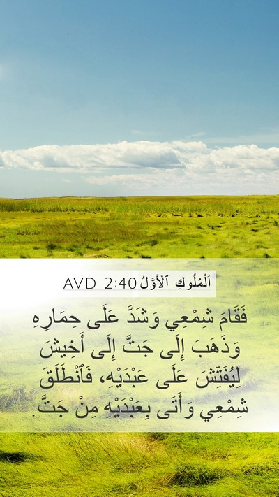 اَلْمُلُوكِ ٱلْأَوَّلُ 2:40 AVD Mobile Phone Wallpaper - فَقَامَ شِمْعِي وَشَدَّ - Mobile Bible Verse Wallpaper