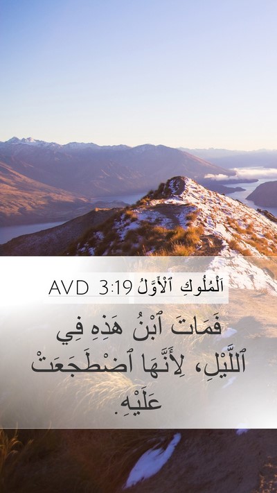 اَلْمُلُوكِ ٱلْأَوَّلُ 3:19 AVD Mobile Phone Wallpaper - فَمَاتَ ٱبْنُ هَذِهِ فِي - Mobile Bible Verse Wallpaper