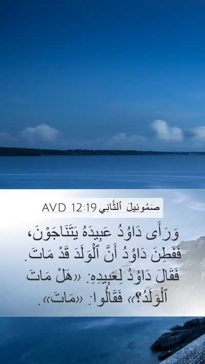 صَمُوئِيلَ ٱلثَّانِي 12:19 AVD Mobile Phone Wallpaper - وَرَأَى دَاوُدُ عَبِيدَهُ - Mobile Bible Verse Wallpaper