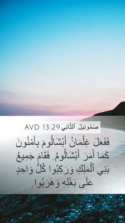 صَمُوئِيلَ ٱلثَّانِي 13:29 AVD Bible Verse Image