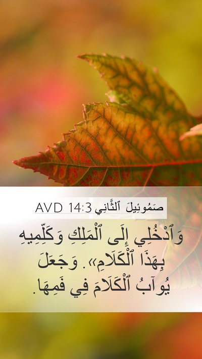 صَمُوئِيلَ ٱلثَّانِي 14:3 AVD Mobile Phone Wallpaper - وَٱدْخُلِي إِلَى - Mobile Bible Verse Wallpaper