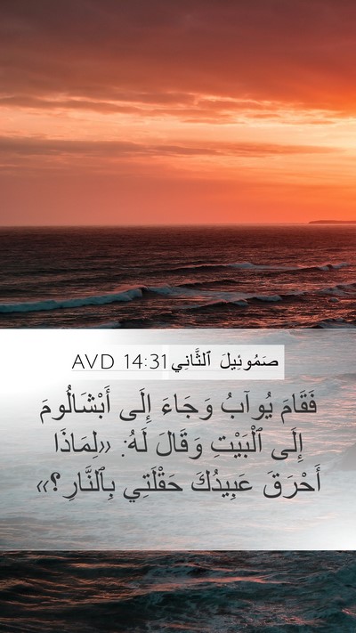 صَمُوئِيلَ ٱلثَّانِي 14:31 AVD Mobile Phone Wallpaper - فَقَامَ يُوآبُ وَجَاءَ - Mobile Bible Verse Wallpaper