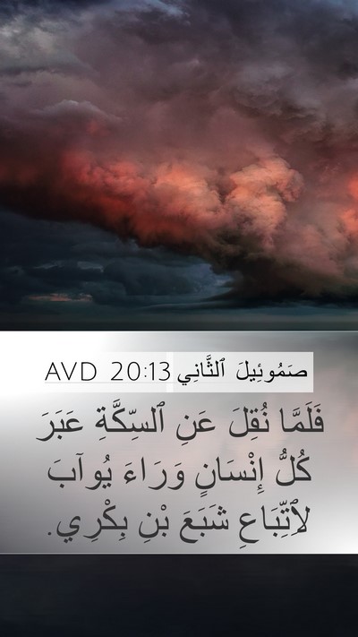 صَمُوئِيلَ ٱلثَّانِي 20:13 AVD Mobile Phone Wallpaper - فَلَمَّا نُقِلَ عَنِ - Mobile Bible Verse Wallpaper