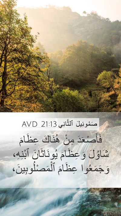 صَمُوئِيلَ ٱلثَّانِي 21:13 AVD Mobile Phone Wallpaper - فَأَصْعَدَ مِنْ هُنَاكَ - Mobile Bible Verse Wallpaper