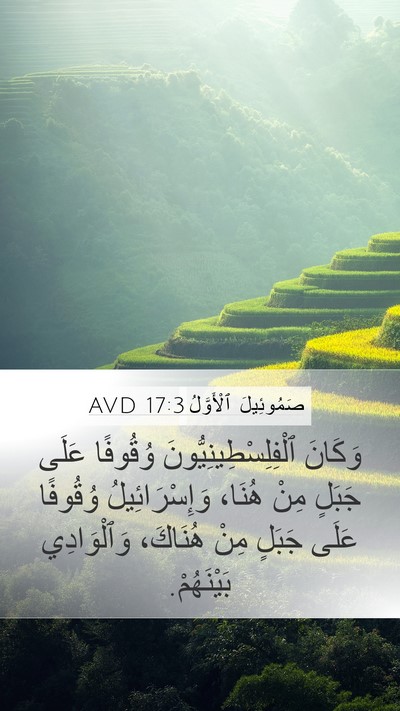 صَمُوئِيلَ ٱلْأَوَّلُ 17:3 AVD Bible Verse Image