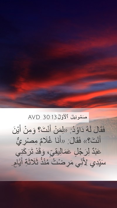 صَمُوئِيلَ ٱلْأَوَّلُ 30:13 AVD Bible Verse Image