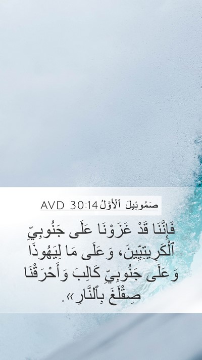 صَمُوئِيلَ ٱلْأَوَّلُ 30:14 AVD Bible Verse Image