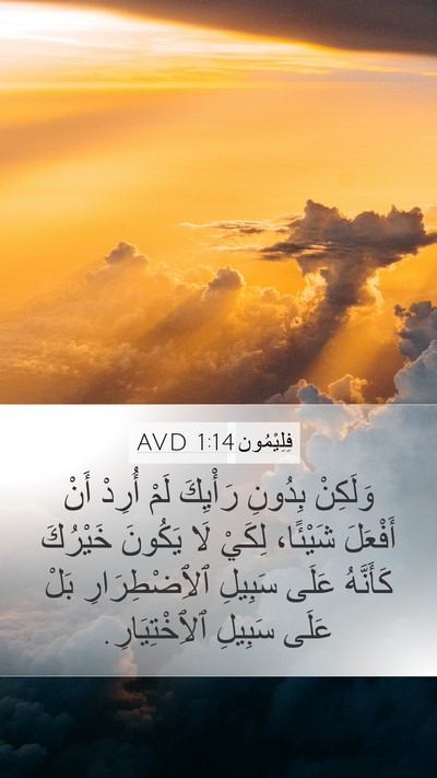 فِلِيْمُون 1:14 AVD Mobile Phone Wallpaper - وَلَكِنْ بِدُونِ رَأْيِكَ - Mobile Bible Verse Wallpaper