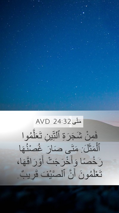 مَتَّى 24:32 AVD Mobile Phone Wallpaper - فَمِنْ شَجَرَةِ ٱلتِّينِ - Mobile Bible Verse Wallpaper