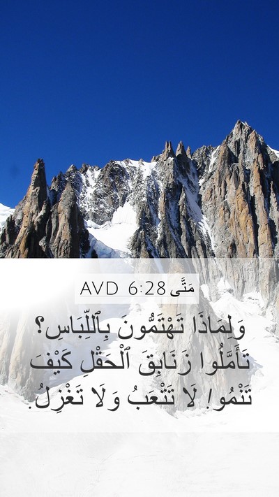 مَتَّى 6:28 AVD Bible Verse Image