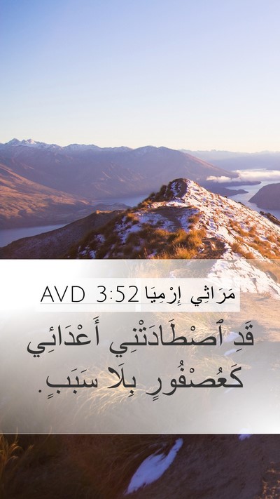مَرَاثِي إِرْمِيَا 3:52 AVD Bible Verse Image