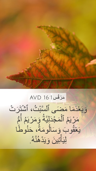 مَرْقُس 16:1 AVD Bible Verse Image