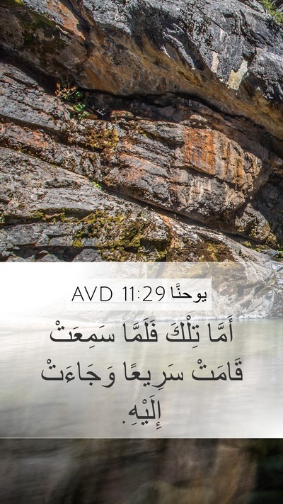 يوحنَّا 11:29 AVD Mobile Phone Wallpaper - أَمَّا تِلْكَ فَلَمَّا - Mobile Bible Verse Wallpaper