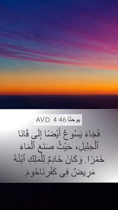 يوحنَّا 4:46 AVD Mobile Phone Wallpaper - فَجَاءَ يَسُوعُ أَيْضًا - Mobile Bible Verse Wallpaper