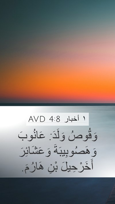 ١ أخبار 4:8 AVD Mobile Phone Wallpaper - وَقُوصُ وَلَدَ: عَانُوبَ - Mobile Bible Verse Wallpaper