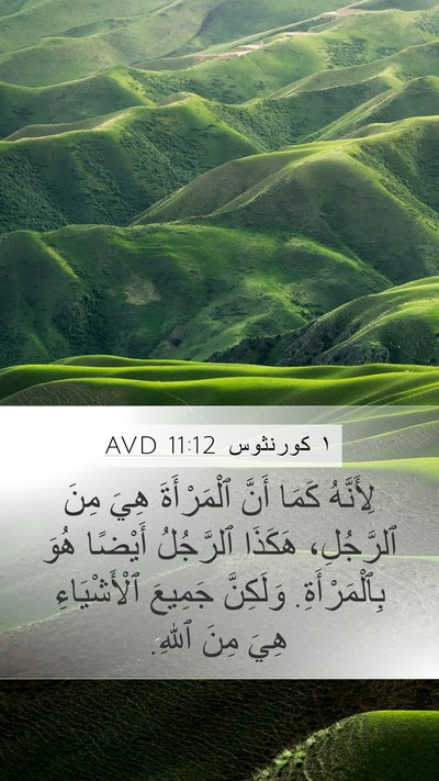 ١ كورنثوس 11:12 AVD Mobile Phone Wallpaper - لِأَنَّهُ كَمَا أَنَّ - Mobile Bible Verse Wallpaper