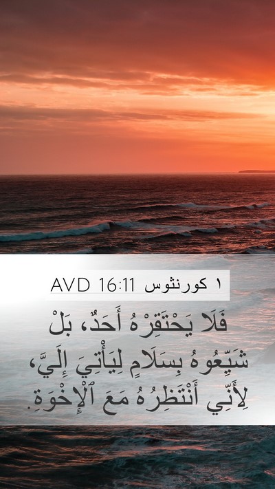 ١ كورنثوس 16:11 AVD Bible Verse Image