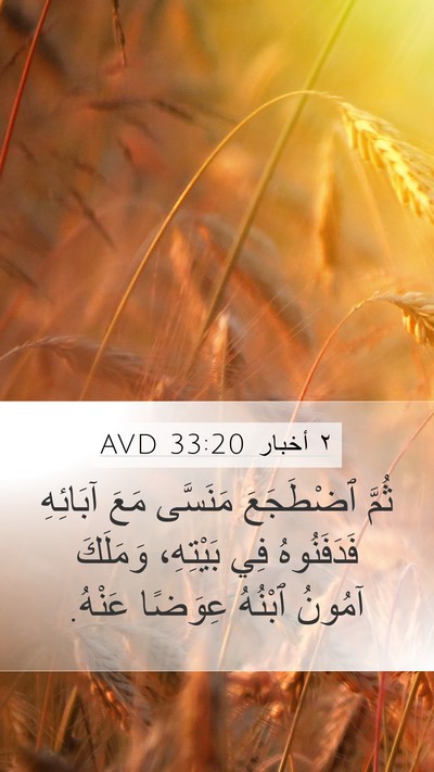 ٢ أخبار 33:20 AVD Bible Verse Image